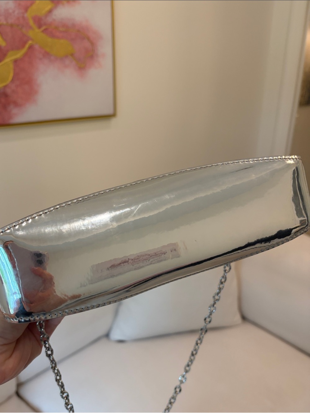 MANGO Silver/ metallic Chain-Handle Shoulder Bag - Picture 6 of 7